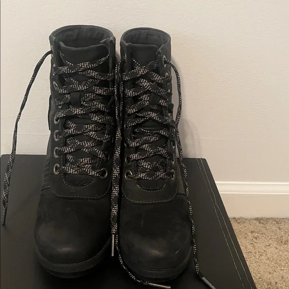 Sorel Black Lace-Up Wedge Boots - Picture 5 of 6